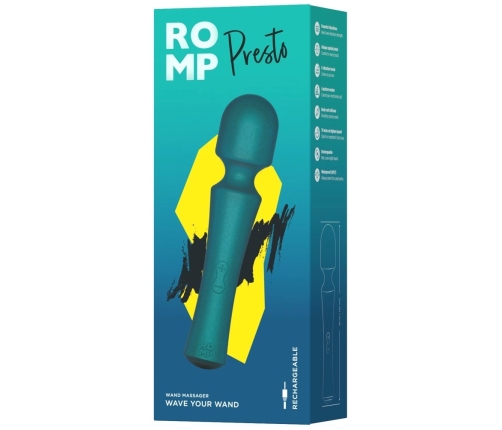 ROMP Presto Metallic Wand Massager - 10 Modes, Waterproof, 20cm