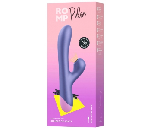 ROMP Pulse Dual Stimulation Vibrator Metallic, Waterproof, 22 cm