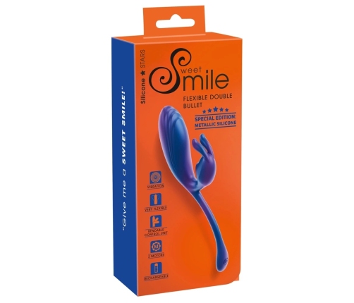 Sweet Smile Metallic Flexible Double Silicone Dual-Action System 22.5cm
