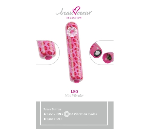 beau coeur Leo Mini Vibrator Cherry Design Compact 8.7 cm Red