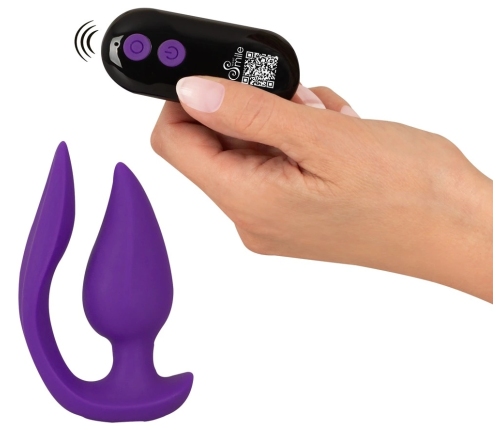 Sweet Smile RC 2in1 Dual Motor Plug & Panty Vibe, Silicone, Black