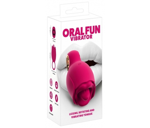 You2Toys Oral Fun Vibrator - 8-Mode Silicone Tongue, Pink, 11.3 cm