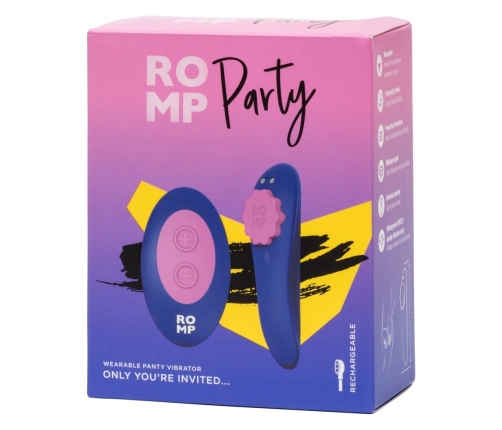 ROMP Party Wireless Silicone Panty Vibrator with Remote, Waterproof, 8.7 cm