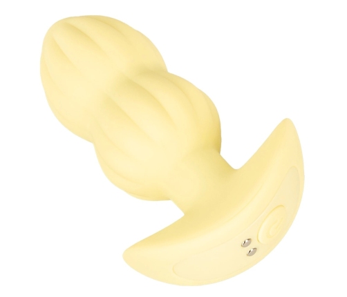 Cuties Vibrating Plug Yellow - Compact Silicone Model, 7 Modes, 8 cm