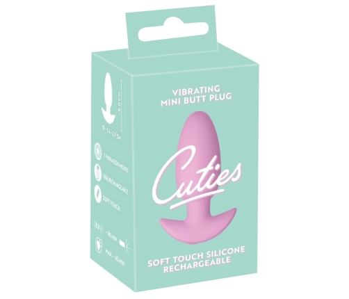 Cuties Rose Vibrating Plug - Compact Silicone Model, 7 Modes, 8 cm