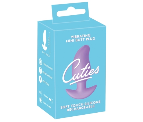 Cuties Vibrating Plug Purple - Compact Silicone Model, 7 Modes, 8 cm