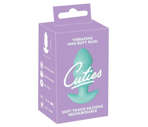 Cuties Vibrating Mini Plug Green - Compact Silicone Intimate System USB