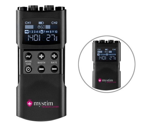 Mystim Tension Lover 2 Advanced E-Stim Control Unit, 2 Channels, USB-C