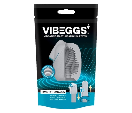 Vibeggs Twisty Tongues Flexible Vibrating Sleeve for Couples & Solo Use