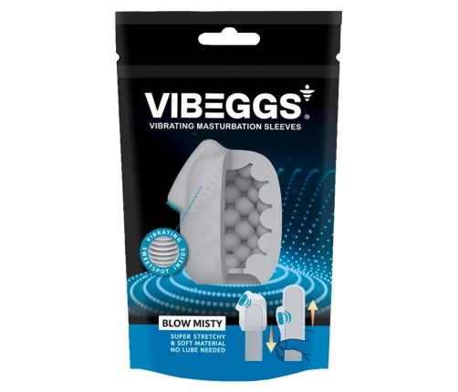 Vibeggs Blow Misty Vibrating Flexible Unisex Sleeve, Waterproof, Reusable