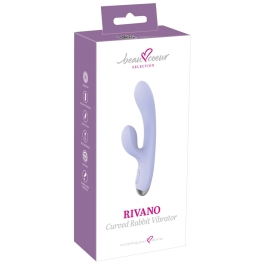 beau coeur Rivano Curved Rabbit Vibrator, Dual Motor, Soft Silicone, 20.4cm