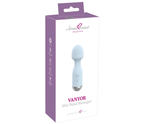 beau coeur Vanyor Mini Wand Massager Compact Silicone 15.4cm Pink