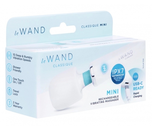 le Wand Classique Mini Wand Massager White - Compact Rechargeable Model