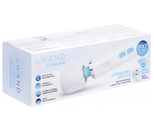 le Wand Classique Petite Cordless Massage Wand White 24.9cm
