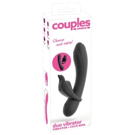 Couples Choice Duo Vibrator 3-in-1 Silicone Set with Removable Ring, Purple