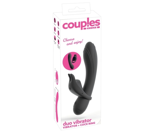 Couples Choice Duo Vibrator 3-in-1 Silicone Set with Removable Ring, Purple