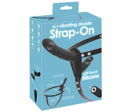 You2Toys RC Vibrating Double Strap-On Adjustable Silicone Black