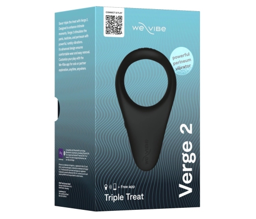 We-Vibe Verge 2 Flexible Silicone Intimate Ring with App Control, Black