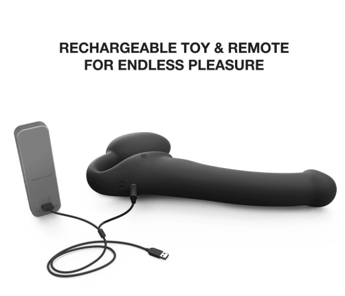 Strap-On-Me Vibrating Bendable Strap-On Black 3 Motors Silicone 15.2cm