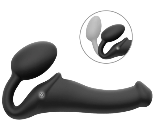 Strap-On-Me Vibrating Bendable Strap-On Black 3 Motors Silicone 15.2cm