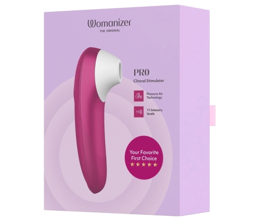 Womanizer Pro Pink Air Pulse Technology, 11 Levels, Waterproof, Compact