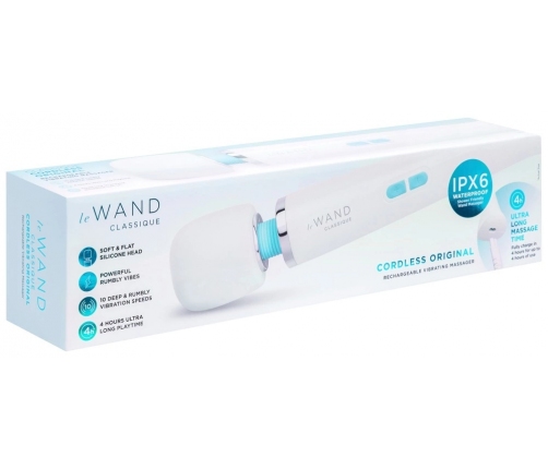le WAND Classique Cordless Rechargeable Wand White 33cm 10 Modes