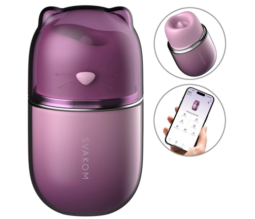 SVAKOM Klitty Dusty Lavender Lay-On Device with Suction & Licking Modes