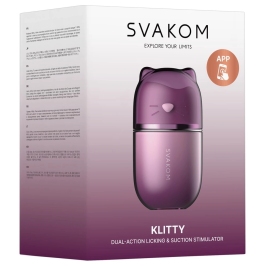 SVAKOM Klitty Dusty Lavender Lay-On Device with Suction & Licking Modes