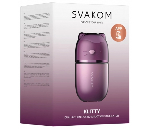 SVAKOM Klitty Dusty Lavender Lay-On Device with Suction & Licking Modes