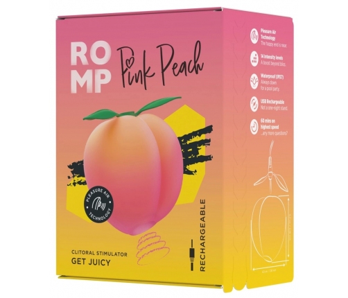 ROMP Pink Peach Compact Air Pulse Stimulator, Waterproof, Silicone