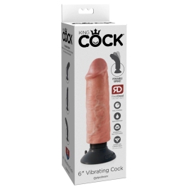 Pipedream King Cock 6" Flexible Vibrating Model with Suction Cup, Beige