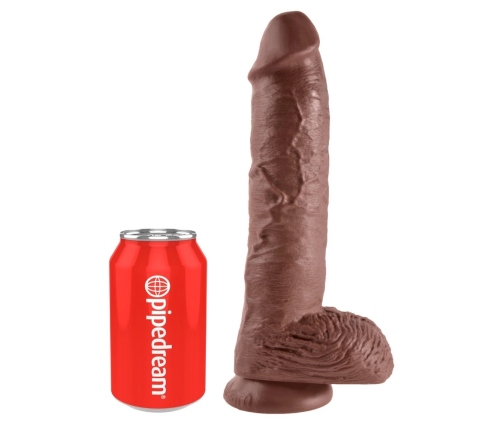King Cock 10 inch Balls Brown