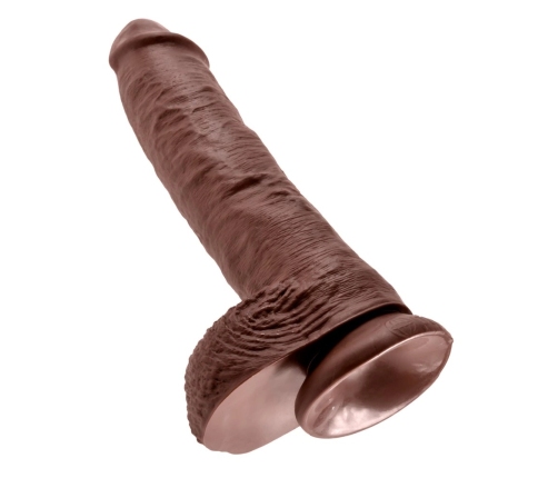 King Cock 10 inch Balls Brown