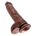 King Cock 10 inch Balls Brown