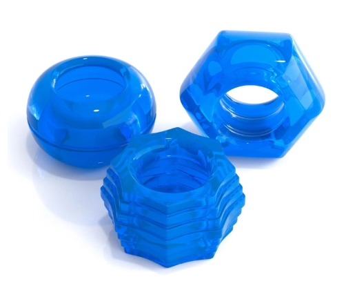 CalExotics Deluxe Ring Set Blue - Flexible Intimate Rings Trio
