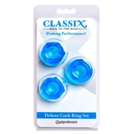 CalExotics Deluxe Ring Set Blue - Flexible Intimate Rings Trio