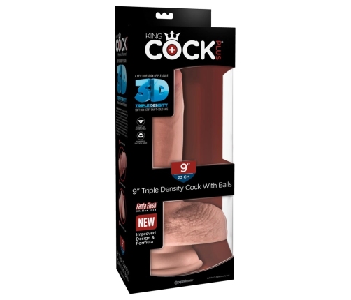 King Cock Plus 9" Intimate Device with Flexible Core, Suction Base, TPE