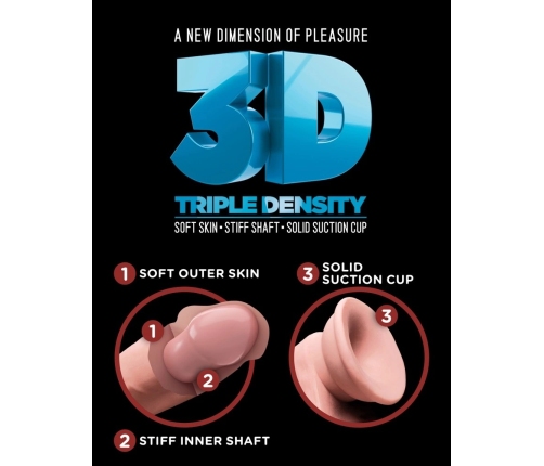 King Cock Plus 9" Intimate Device with Flexible Core, Suction Base, TPE