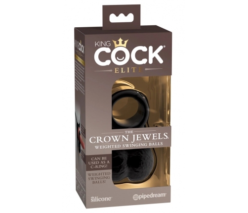 King Cock Elite TCJ Weighted Swinging Ball Ring Dual Density Silicone