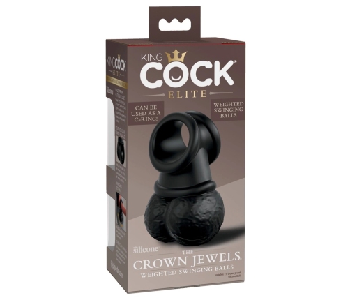 King Cock Elite TCJ Weighted Swinging Ball Ring Dual Density Silicone