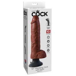 Pipedream King Cock 10" Flexible Vibrating Model with Suction Cup, Beige