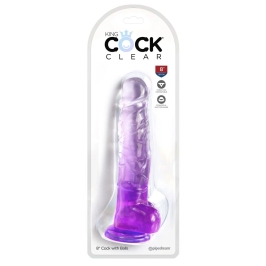 KingCockClear 8 w balls Purple