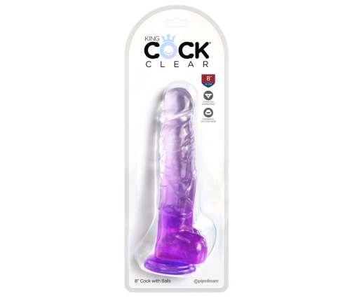 KingCockClear 8 w balls Purple