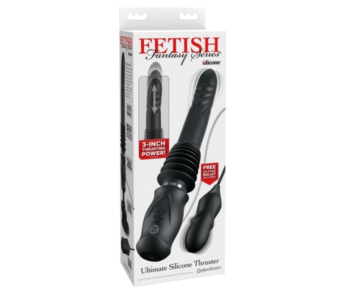Fetish Fantasy Series Ultimate Silicone Thruster, 36.8 cm, Suction Cup, Black