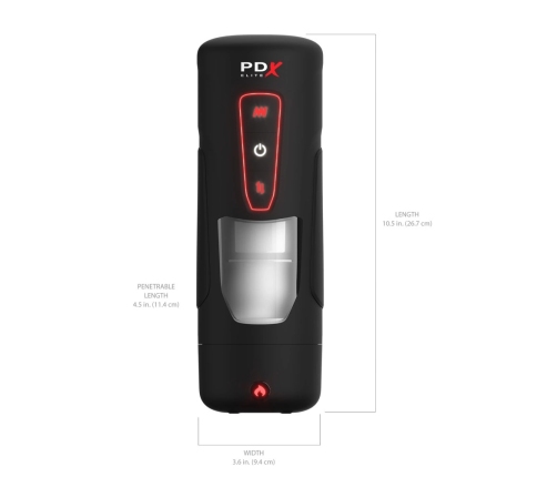PDX Elite Milk Me Hotter Intimate Device Black Warming & Vibration 26.7cm