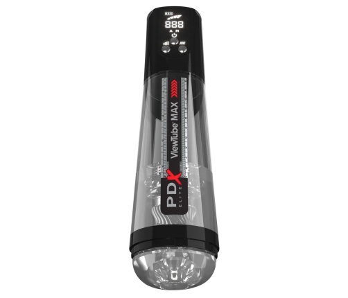 PDX Elite ViewTube MAX Black - Automated Intimate Device with LED Display