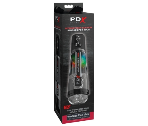 PDX Elite ViewTube MAX Black - Automated Intimate Device with LED Display