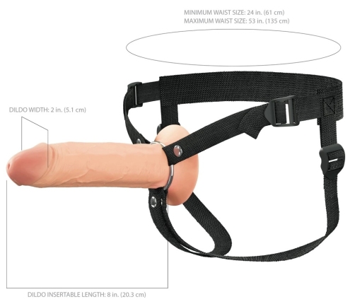 FANTASY X-TENSIONS Elite FXTE8 Hollow Strap-On Silicone 21.6cm Light