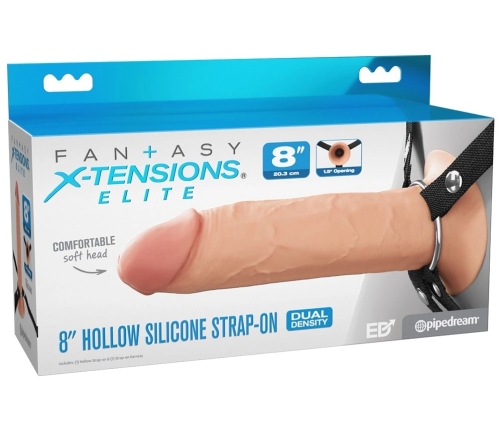 FANTASY X-TENSIONS Elite FXTE8 Hollow Strap-On Silicone 21.6cm Light