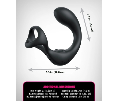 Anal Fantasy Elite Ass-Gasm Taint-Alizer Black Intimate System 14cm